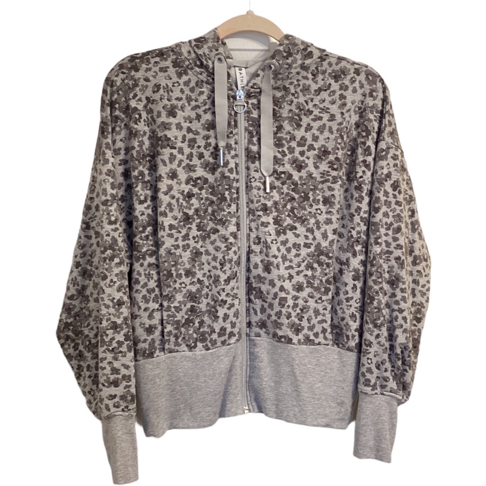 Athleta Women’s Full Zip Jacket With Hoodie & Pant 2Pc Leopard Tracksuit Size M - Picture 3 of 16